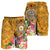 Samoa Men's Shorts - Turtle Plumeria (Gold) - Polynesian Pride