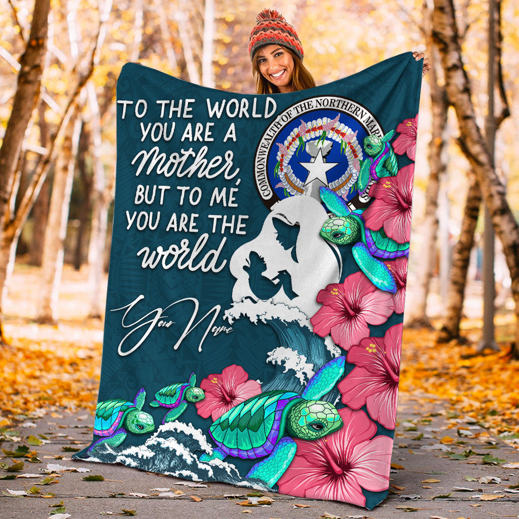 (Custom Personalised) Northern Mariana Islands Mothers Day With Green Turtle Blanket - LT12 - Polynesian Pride