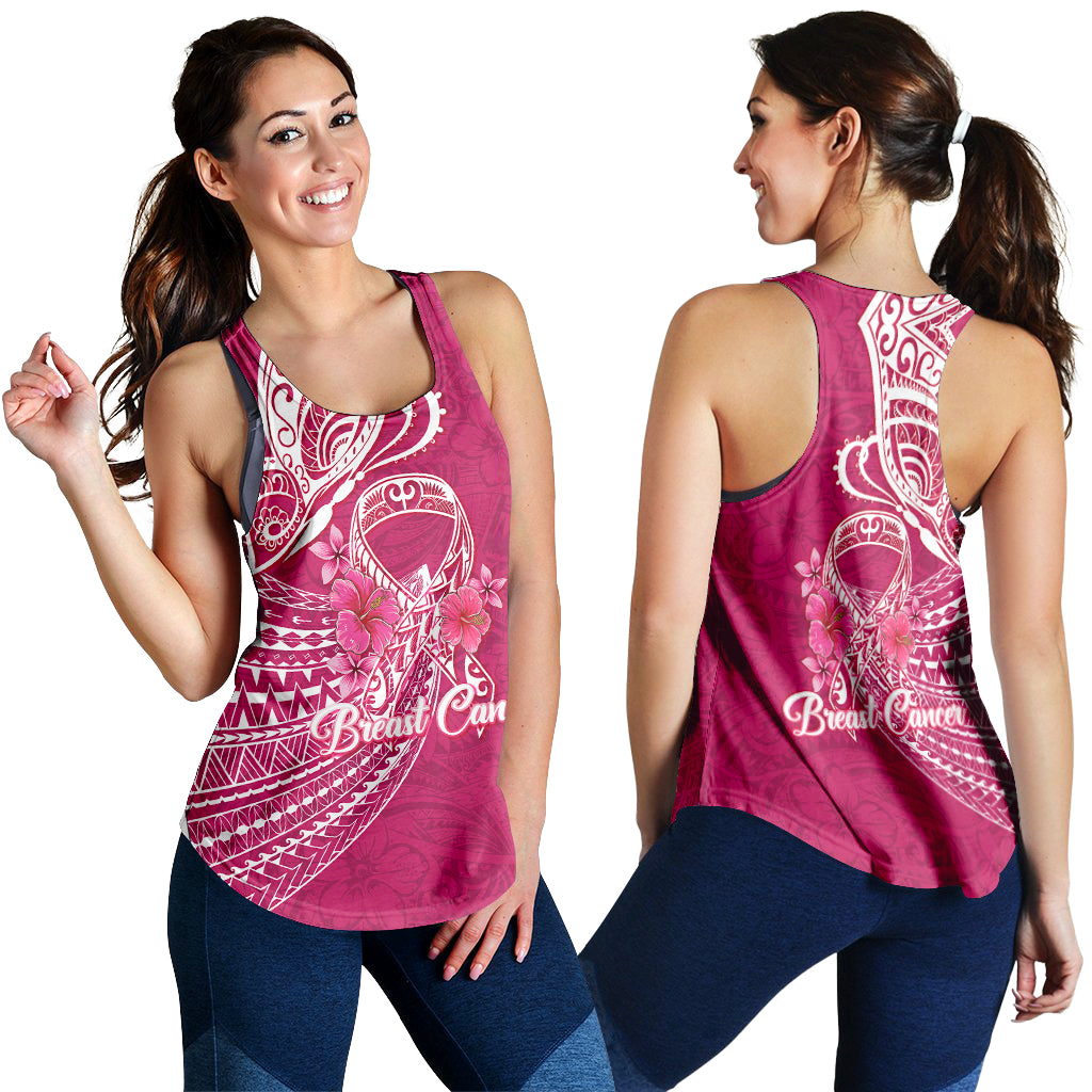 Breast Cancer Pink Ribbon Butterfly Polynesian Pink Version Women Tank Top - LT12 - Polynesian Pride