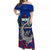 Samoa Off Shoulder Long Dress Hammerhead Shark Speical LT13 Women Blue - Polynesian Pride