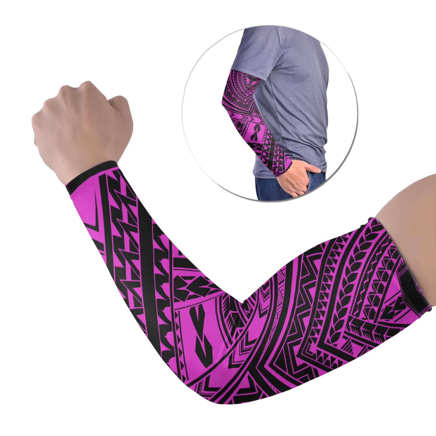 Polynesian Tribal Tattoo Arm Sleeve 43 (Set of Two) Colorful No.29 LT6 Set of 2 Purple - Polynesian Pride