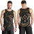 Kosrae Micronesia Men's Tank Top - Gold Tribal Wave Black - Polynesian Pride