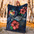 Tonga Polynesian Premium Blanket - Blue Turtle Hibiscus - Polynesian Pride