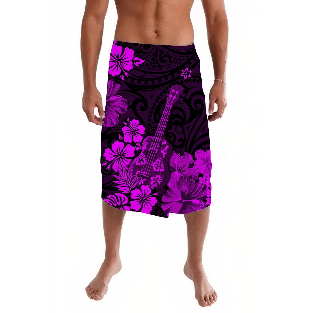 Hawaii Lavalava Polynesian Purple Ukulele Flowers LT13 Purple - Polynesian Pride