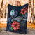 Guam Polynesian Premium Blanket - Blue Turtle Hibiscus - Polynesian Pride