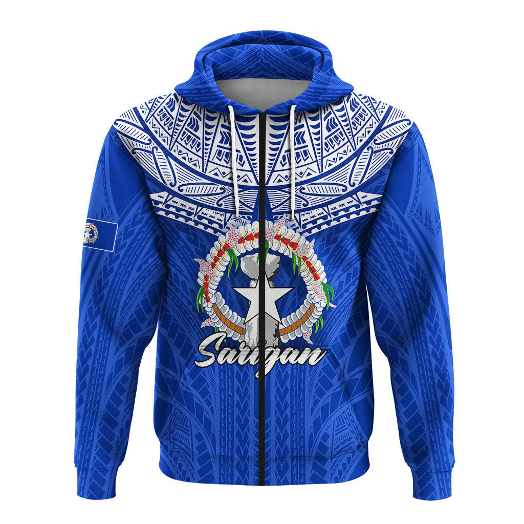 Custom Northern Mariana Islands Sarigan Zip Hoodie LT12 - Polynesian Pride