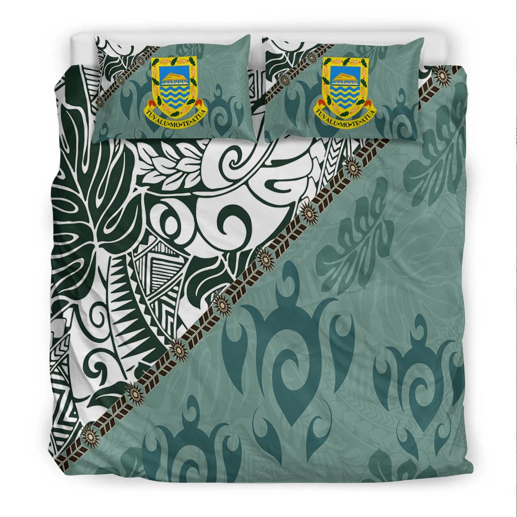 Tuvalu Polynesian Bedding Set - Leaves And Turtles - Polynesian Pride