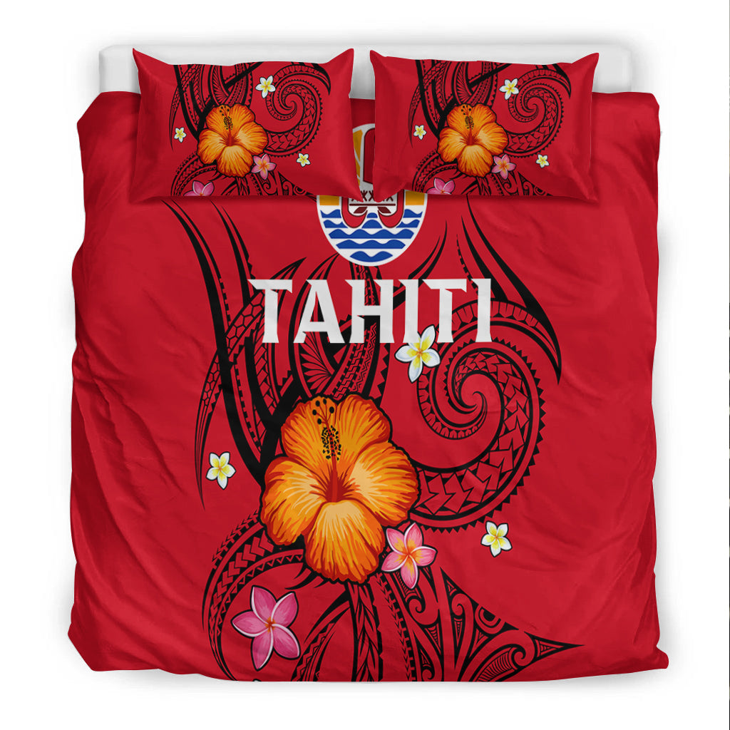 French Polynesia Bedding Set - Hibiscus With Tribal - LT12 - Polynesian Pride