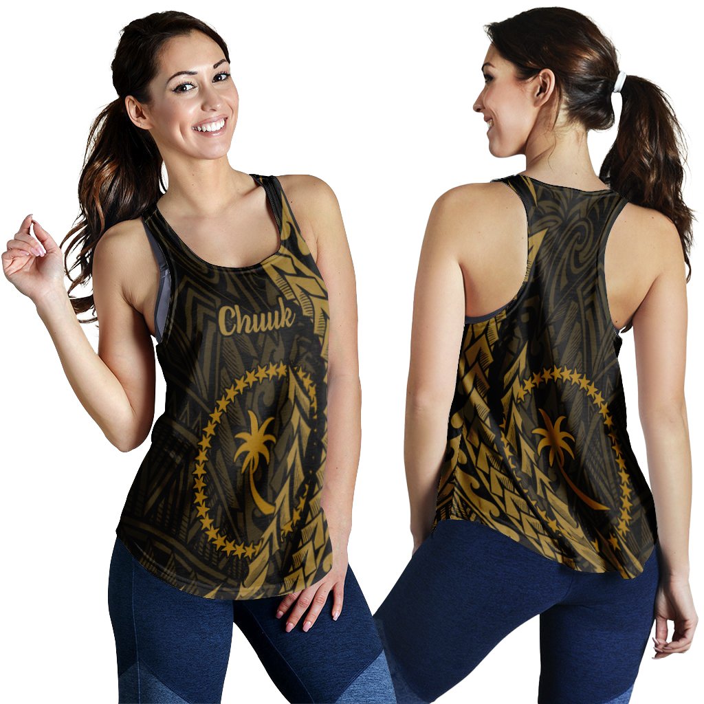 Chuuk Women's Racerback Tank - Wings Style Black - Polynesian Pride