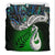 New Zealand Maori Bedding Set Silver Fern - Manaia Paua Shell Glitter Green LT4 - Polynesian Pride