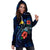 Papua New Guinea Polynesian Hoodie Dress - Blue Turtle Hibiscus - Polynesian Pride