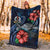 Vanuatu Polynesian Premium Blanket - Blue Turtle Hibiscus - Polynesian Pride