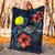 Palau Polynesian Premium Blanket - Blue Turtle Hibiscus - Polynesian Pride