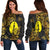 New Caledonia Women's Off Shoulder Sweaters - Abstract Style Black - Polynesian Pride