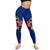 Hawaii Polynesian Women's Leggings - Floral With Seal Blue - Polynesian Pride