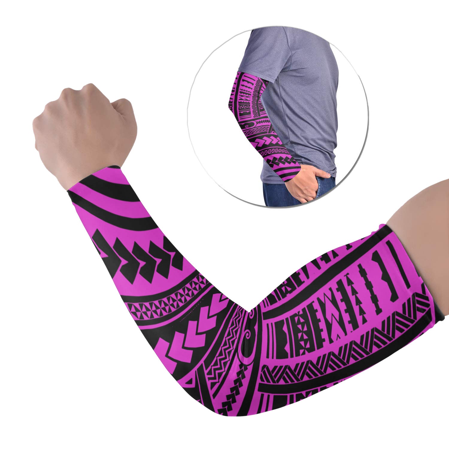 Polynesian Tribal Tattoo Arm Sleeve 43 (Set of Two) Colorful No.37 LT6 Set of 2 Purple - Polynesian Pride