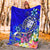 Fiji Premium Blanket - Turtle Plumeria (Blue) - Polynesian Pride