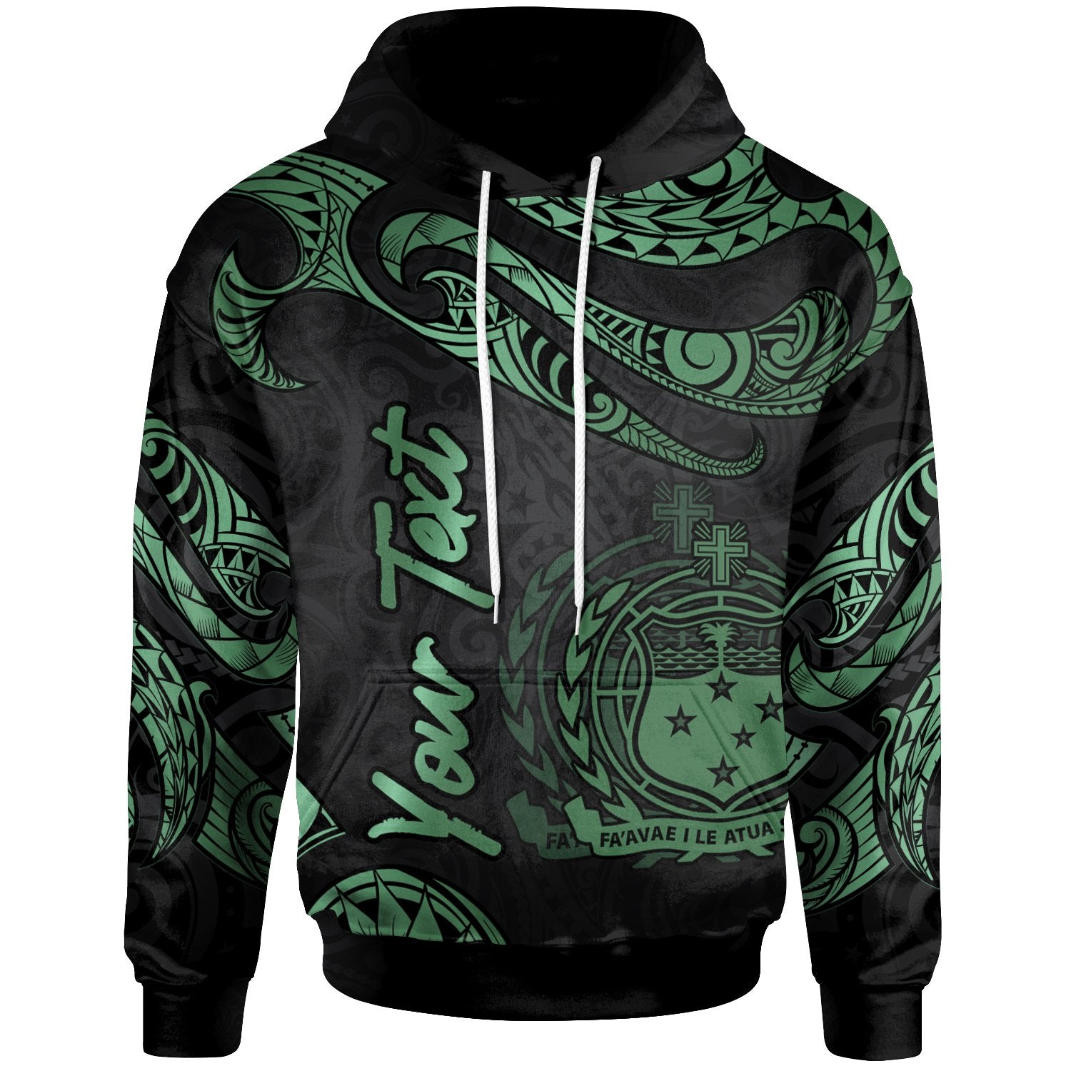 Samoa Polynesian Custom Hoodie Polynesian Tattoo Green Version Unisex Green - Polynesian Pride