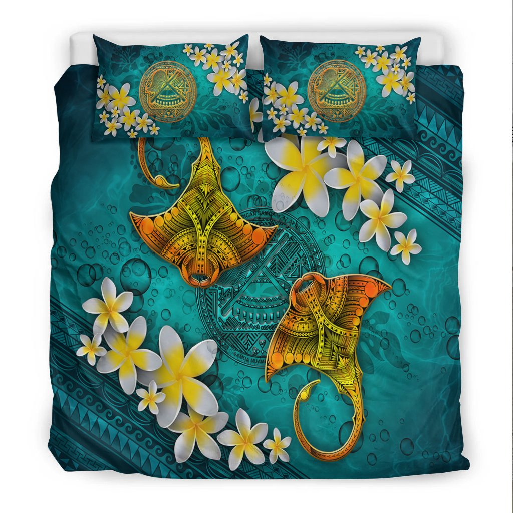 American Samoa Polynesian Bedding Set - Manta Ray Ocean - Polynesian Pride
