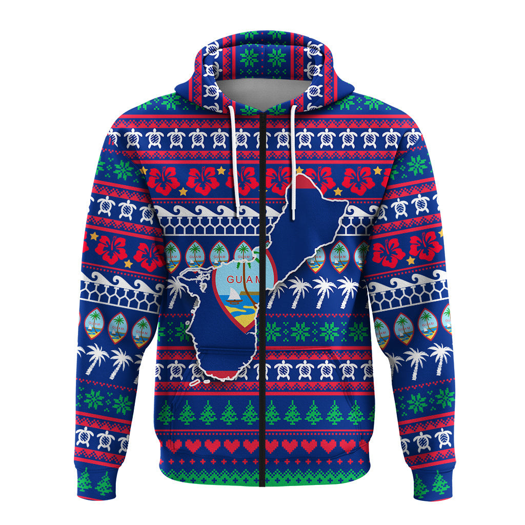 Guam Christmas Zip Hoodie Ugly Christmas LT12 - Polynesian Pride