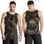 Federated States of Micronesia Custom Personalised Men's Tank Top - Gold Tribal Wave Gold - Polynesian Pride