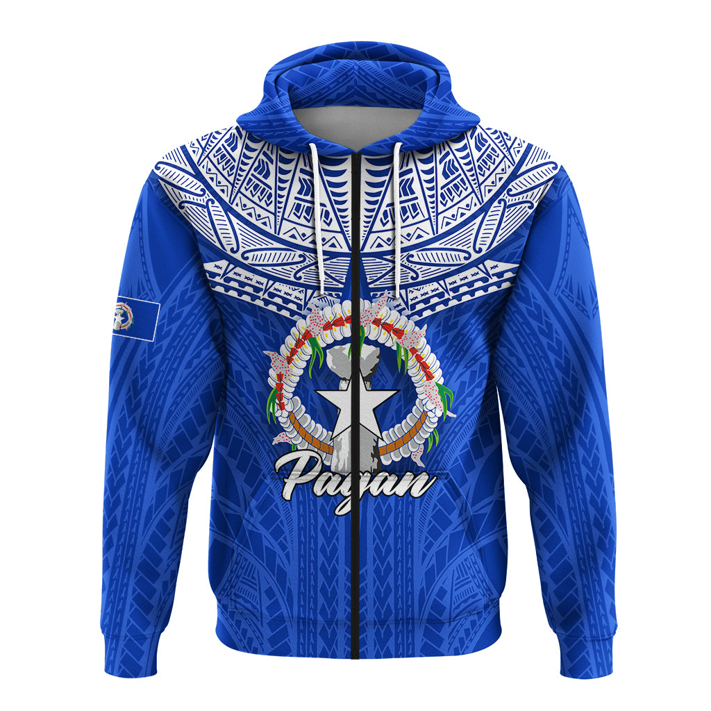 Custom Northern Mariana Islands Pagan Zip Hoodie LT12 - Polynesian Pride