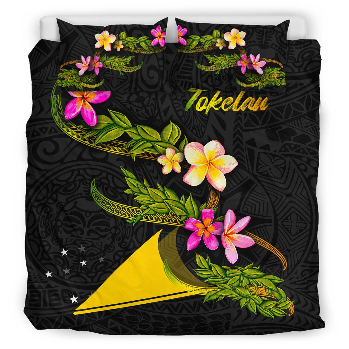 Tokelau Polynesian Bedding Set - Plumeria Tribal - Polynesian Pride