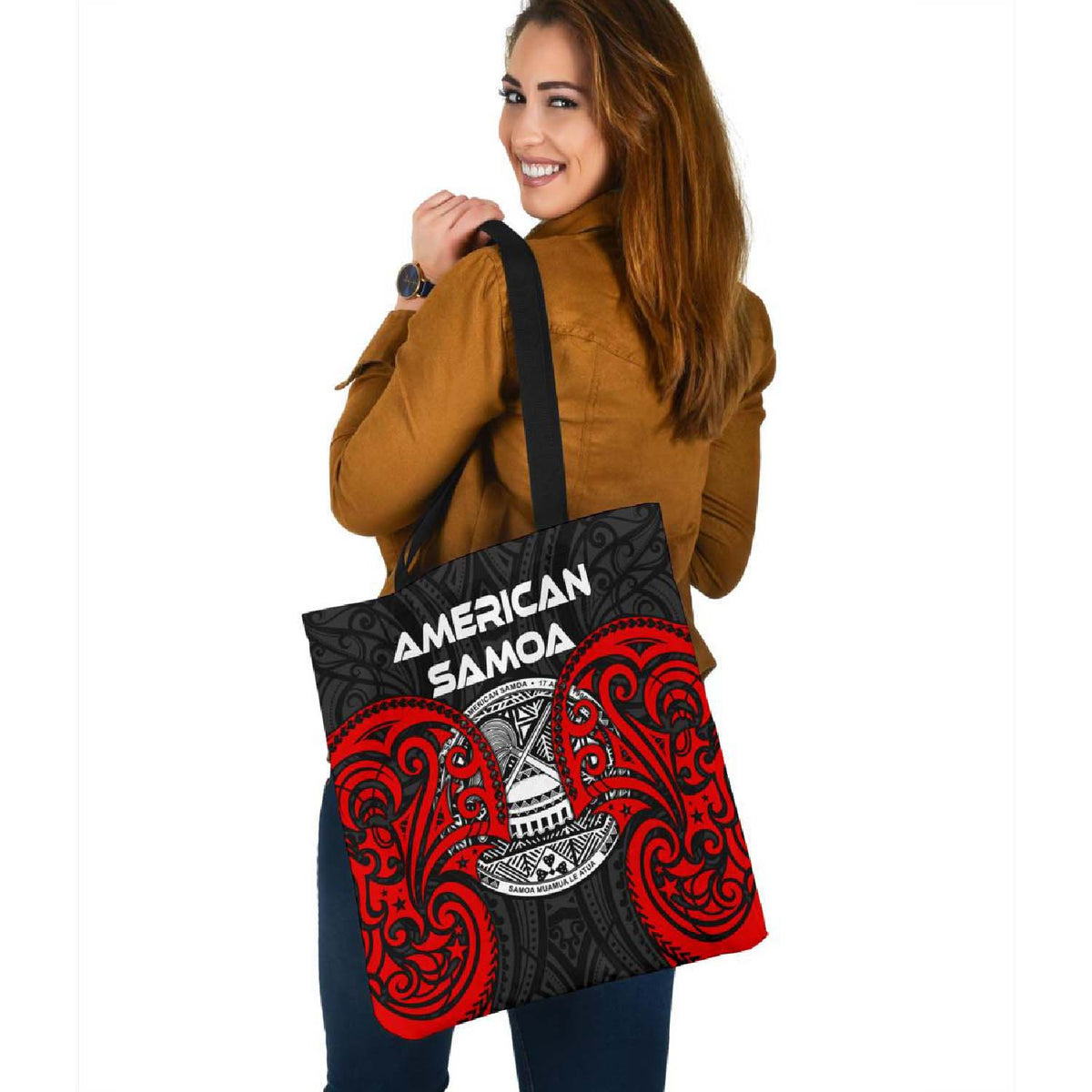 American Samoa Polynesian Tote Bag - American Samoan Spirit Tote Bag One Size Red - Polynesian Pride