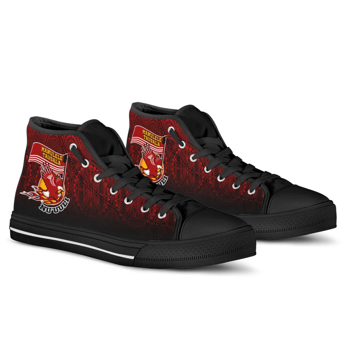 American Samoa High Top Shoes - Manulele Tausala Nuuuli (Ver 2) - Polynesian Pride