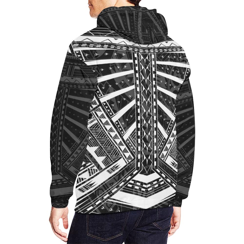 Polynesian Tattoo All Over Hoodie White - Polynesian Pride