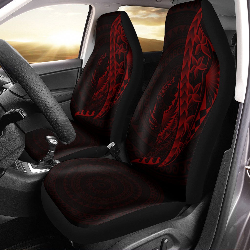 Kanaka Car Seat Covers - Custom Personalised Polynesian Pattern Style Red Color Universal Fit Red - Polynesian Pride