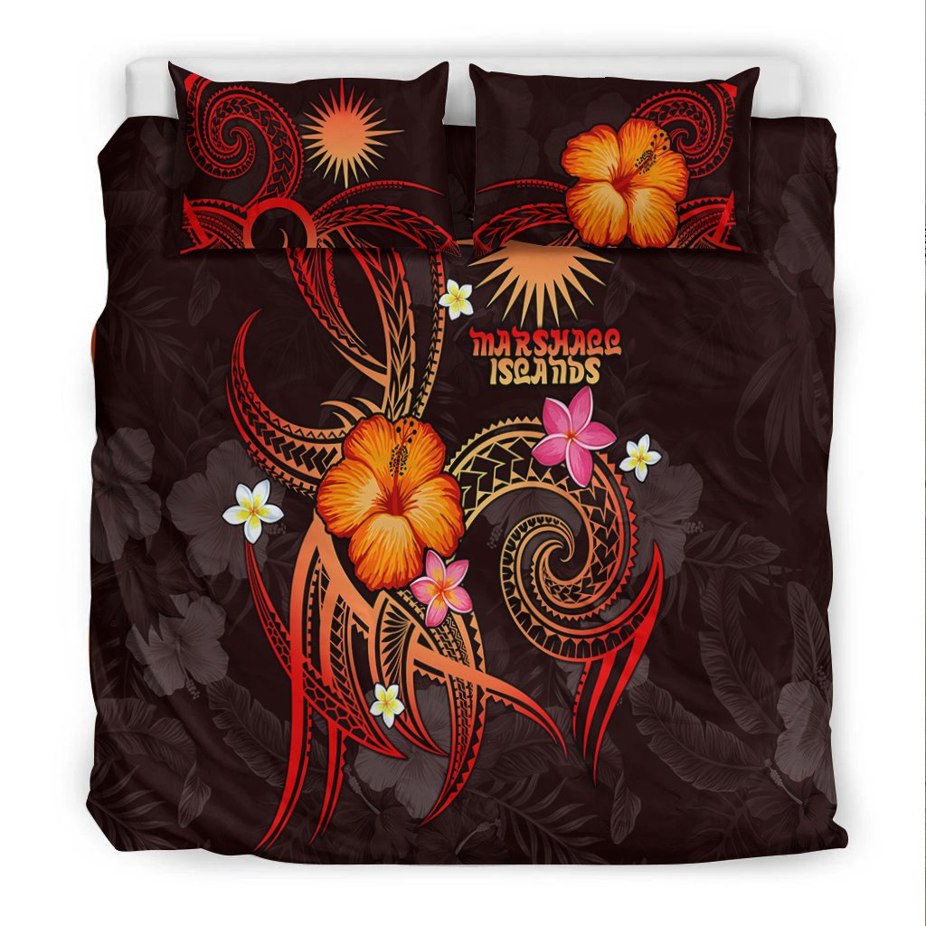 Marshall Islands Polynesian Bedding Set - Legend of Marshall Islands (Red) - Polynesian Pride