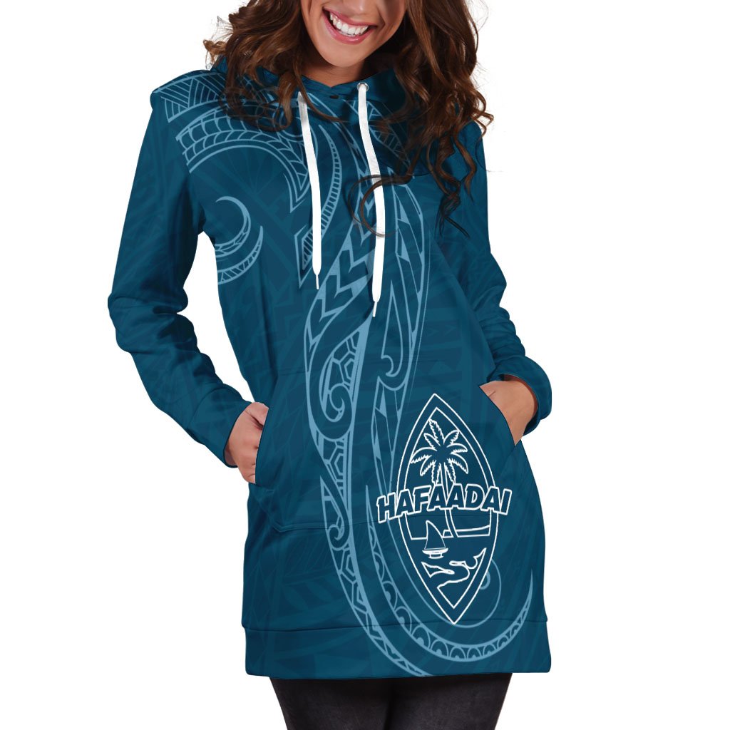 Guam Hoodie Dress - Hafa Adai Pattern Style - Polynesian Pride