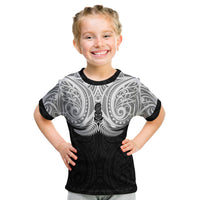 New Zealand T Shirt Kid - Maori Silver Fern - LT20 Youth XL Size14 - Polynesian Pride