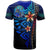 Tonga Polynesian T Shirt Blue Vintage Tribal Mountain - Polynesian Pride