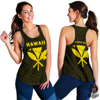 Hawaii Kanaka Polynesian Women's Racerback Tank Yellow Yellow - Polynesian Pride