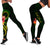 Cook Islands Polynesian Legging - Floral With Seal Flag Color Green - Polynesian Pride