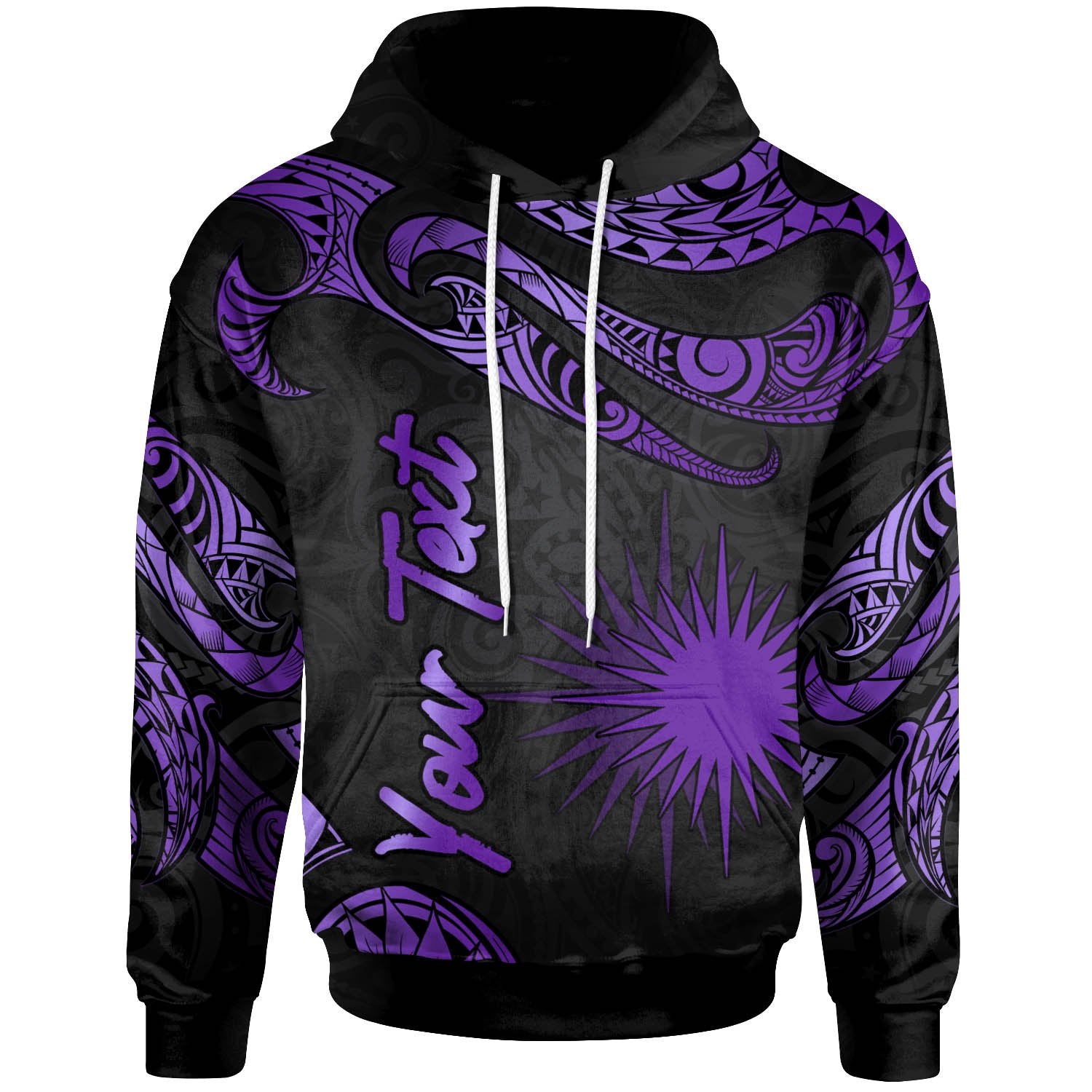 Marshall Islands Polynesian Custom Hoodie Polynesian Tattoo Purple Version Unisex Purple - Polynesian Pride