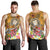 Fiji Men's Tank Top - Turtle Plumeria (Gold) - Polynesian Pride