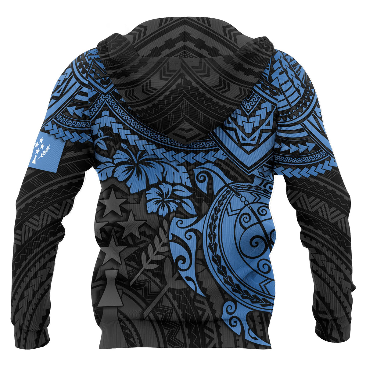 Kosrae Polynesian Hoodie Blue Turtle - Polynesian Pride