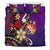 Tonga Polynesian Bedding Set - Tribal Flower With Special Turtles Purple Color - Polynesian Pride