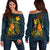 Wallis and Futuna Polynesian Women's Off Shoulder Sweater - Legend of Wallis and Futuna (Blue) Blue - Polynesian Pride