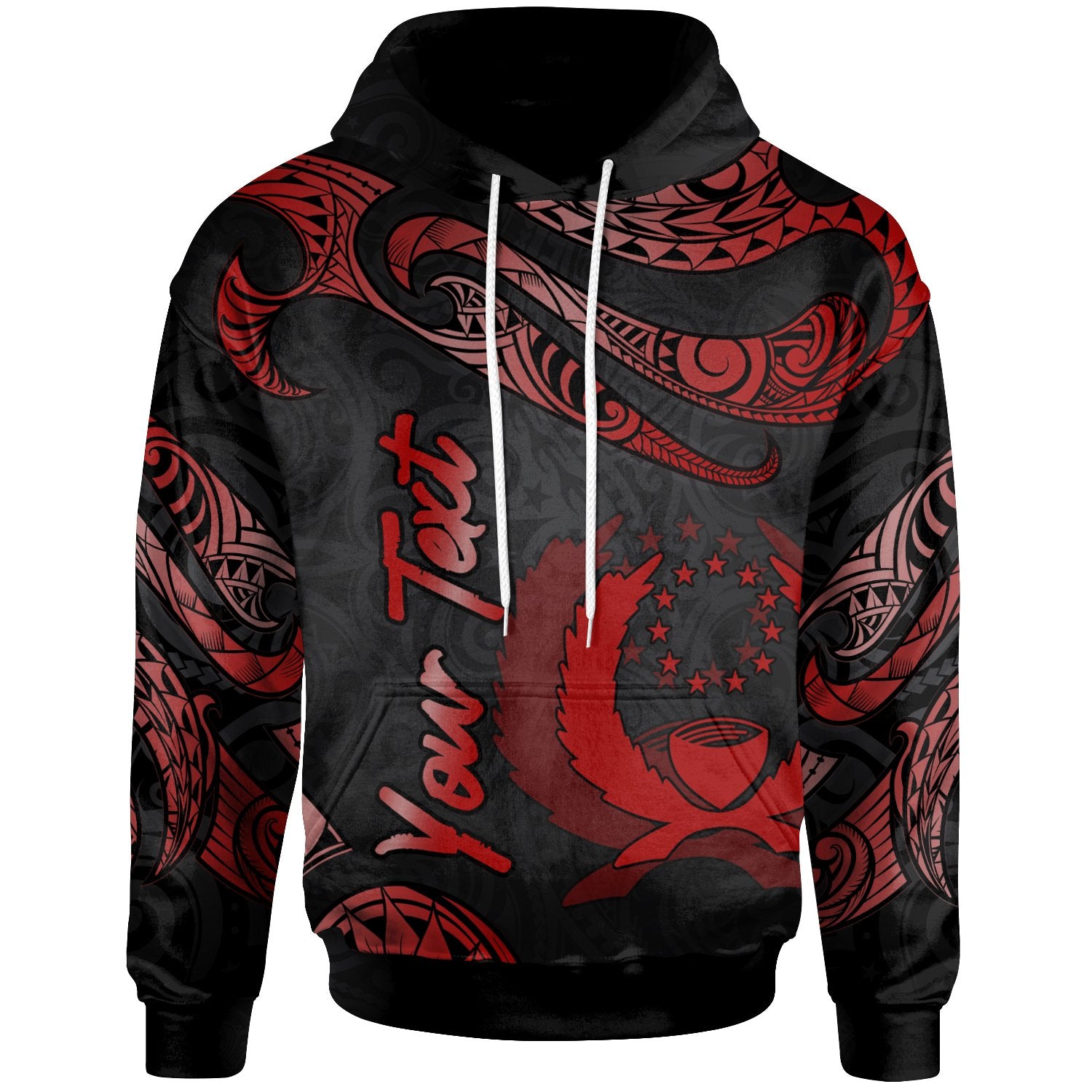 Pohnpei Polynesian Custom Hoodie Polynesian Tattoo Red Version Unisex Red - Polynesian Pride