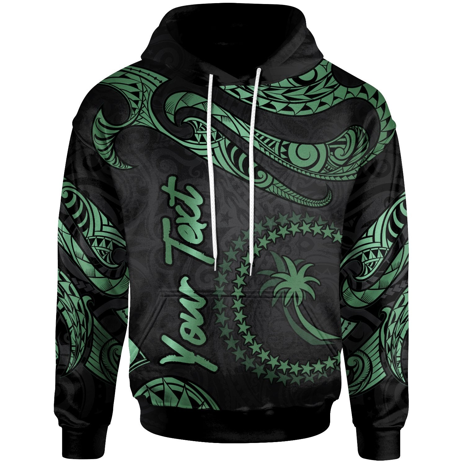 Chuuk Micronesia Custom Hoodie Polynesian Tattoo Green Version Unisex Green - Polynesian Pride