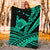 Hawaii Shaka Polynesian Tribal Turquoise Blanket - LT12 - Polynesian Pride