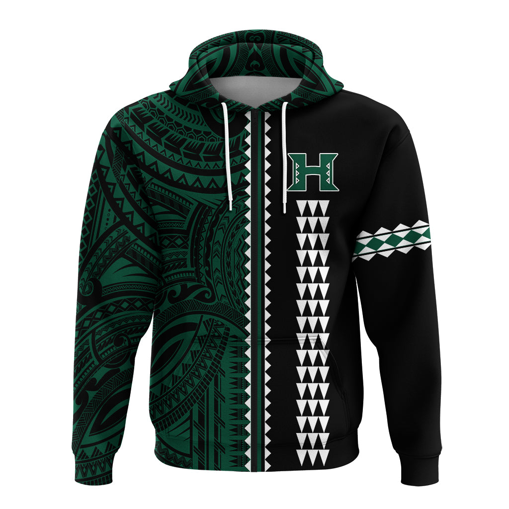 Custom Hawaii Kakau Warrior Football Zip Hoodie LT12 - Polynesian Pride