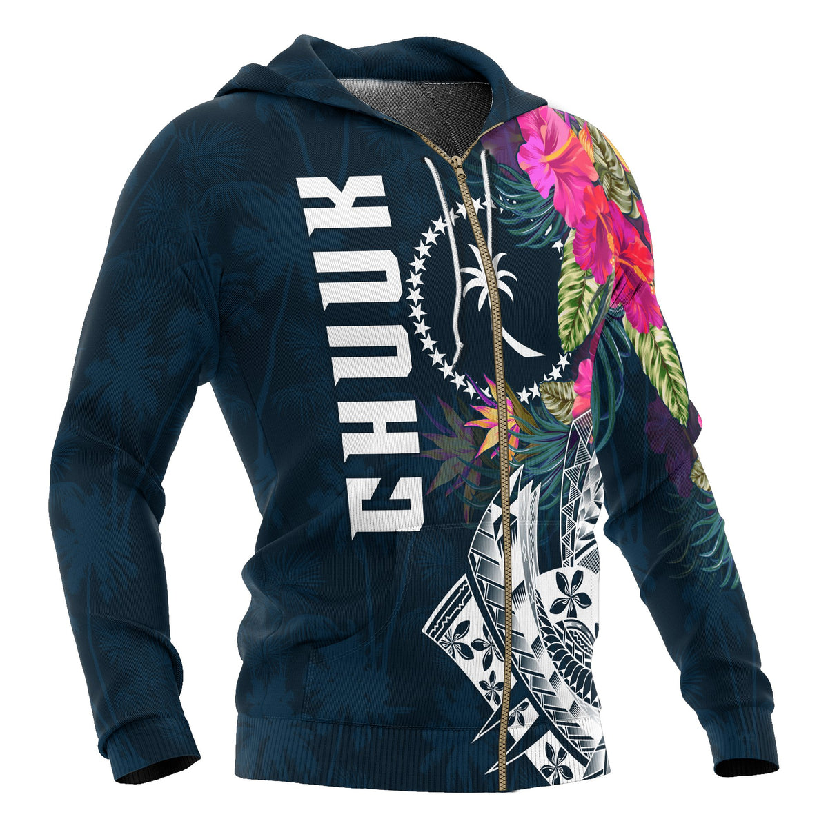 Chuuk Zip up Hoodie Chuuk Summer Vibes - Polynesian Pride