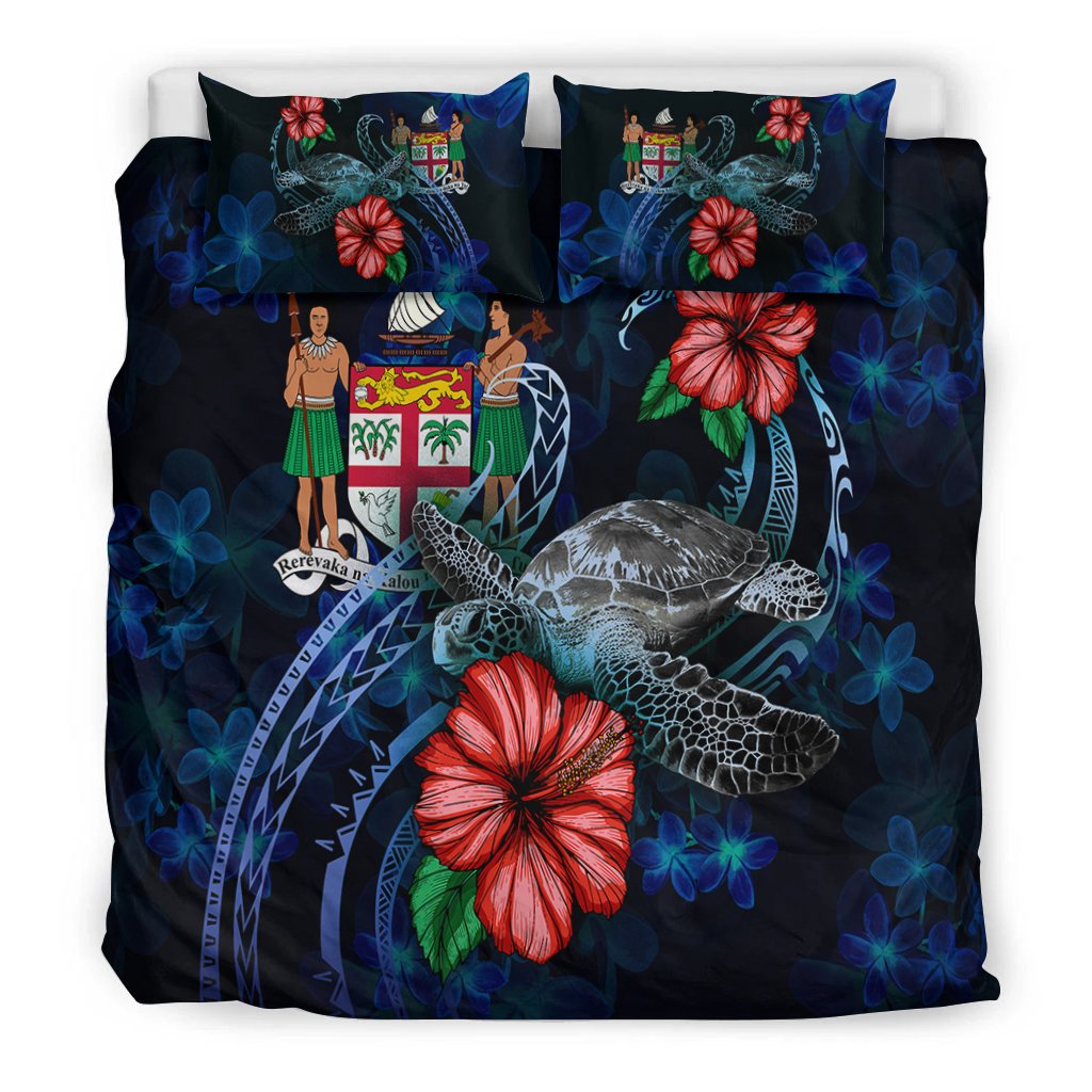 Fiji Polynesian Bedding Set - Blue Turtle Hibiscus - Polynesian Pride
