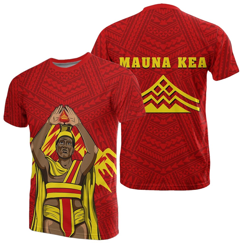 King Mauna Kea Kauka T Shirt Red Unisex Red - Polynesian Pride