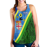 Vanuatu Malampa Fiji Day Women Racerback Tank - Combine Flag Design LT4 - Polynesian Pride
